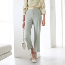 2021 Autumn New Green straight pants loose casual ankle-length pants Joker slim wide leg pants simple everyday