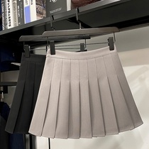 MRMW pleated skirt women 2021 summer new high waist a-shaped thin black skirt Academy wind Joker skirt