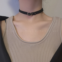 Black leather rope choker collar choker female summer neck strap simple temperament Net red neck accessories neck chain necklace