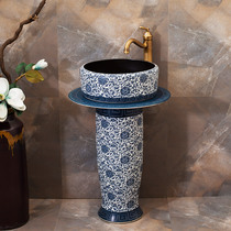Ceramic integrated column basin small family type washbasin floor type upright table basin Wash Basin Balcony Wash basin 12