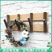 Hook hanger wall hanging clothes hook solid wood wall without drilling bedroom clothes row hook Creative home entrance wall