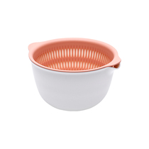 NOME home creative double hollow wash basin plastic drain basket Kitchen household living room cleaning fruit basket