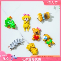 Creative Fridge Sticker 3D Three-dimensional Cute Cartoon Zodiac Animal Message Posting Home Decoration Sticker
