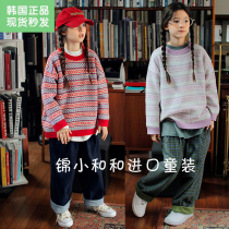 Now Jin Xiaohe pchees Korean childrens clothing Girls round neck sweater 2020 new pullover in large childrens knitted clothes