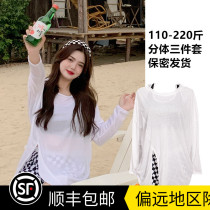 Sports swimsuit woman split three sets of covered belly display slim and large size mm200 catty conservative student bubble spa new