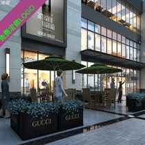 Flower box outdoor wrought iron fence creative planting flower slot partition flower bed shopping mall sales department outside the flower pot