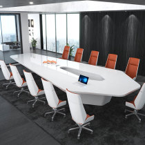 Conference Table Long Table Minimalist Modern Fashion Personality Conference Room Table And Chairs Combined White Profiled Office Meeting Table
