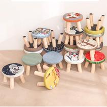 Upturned footstool New Chinese door child wooden chair feeding foot rest provincial round space will be soft bag made of wooden pier wooden