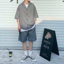 KAMAKE CASUAL SUIT SMALL CODE MENS SUIT Suit Ruffin Handsome Jacket Korean version matched with handsome short sleeve Little West suit Summer