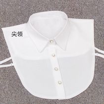 Pointed collar round neck white shirt fake collar chiffon shirt collar sweater decoration fake collar spring and winter women