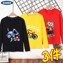 Boys T-shirt 2021 new childrens summer thin top children autumn long sleeve white childrens clothing tide