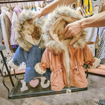Childrens winter clothing New cotton clothes Girls foreign air thickened Garsuede jacket Boy Hans version of long cotton clothing