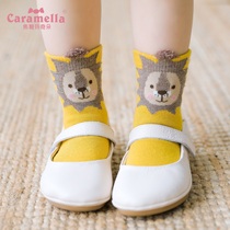 caramella Girls socks tube newborn socks Baby socks Cartoon tube childrens socks Cute spring and autumn pure cotton socks