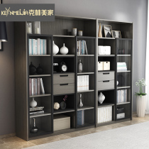 Nordic bookcase bookshelf combination modern simple small apartment living room wine cabinet rack Home Storage bookcase with door