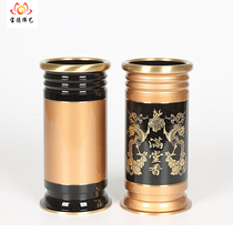 Buddhist supplies copper scented tube pure copper wire incense tube Buddha light body two-color scented tube Double Dragon play beads incense tube