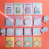Post-it notes South Korean creative students leave a note note note note note paper cherry blossom color Japanese beverage shop fresh and cute cartoon Post-it notes student reward small gift activities gifts