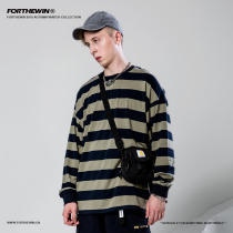 FORSEWIN spring AND summer new striped round neck T-shirt SIMPLE AND versatile casual long-sleeved T-shirt SCHOOL UNIFORM COUPLE