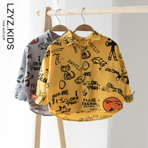 lzyz boys cotton shirt spring and autumn childrens baby long sleeve shirt versatile autumn dress foreign air top jacket
