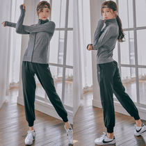 Yoga gym sports suit womens 2021 running leisure autumn quick-drying clothes net red yoga suit spring and summer morning run