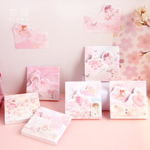 Heart Mo pink Post-it notes creative cute Cherry Blossom Girl heart diy alien message note note note sticker