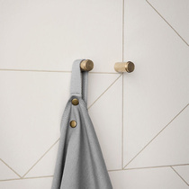 Nordic brass adhesive hook super-strong load-bearing metal wall-mounted bedroom bathroom door rear hanging clothes hook creative Nordic adhesive hook