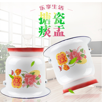 Non-slip old enamel high foot spittoon elderly sputum children potty children toilet Sun bucket