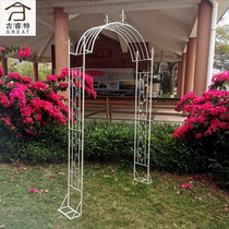 Courtyard wrought iron arch climbing rattan shelf balcony grape rose rose traction arch climbing flower stand creative