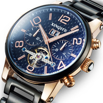 New Peculiar Watch Mens Mechanical Watch Fully Automatic Fine Steel With Hollowed-out Mens Table Sports Large Table Pan Waterproof