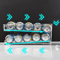 Japanese double-layer transparent self-rolling beverage cans storage box finishing rack beer box refrigerator storage box