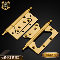 Armor copper bearing silent invisible child hinge full copper wooden door hinge butterfly folding 4 inch thickened 1 piece