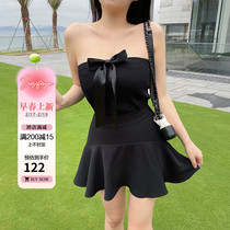 Zhou Baizi FOR YOU 2023 BIG CODE TIGHTNESS REAR WAIST UMBRELLA DRESS FISH TAIL LOTUS LEAF SIDE HALF BODY DRESS Dress Slightly Fatter