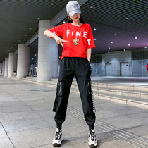 Hip-hop hip-hop dance jazz dance dance sports suit modern dance practice uniform loose ghost dance costume tide