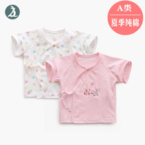 Newborn monk clothes Baby clothes Half sleeve top Summer thin newborn baby underwear Summer pure cotton short sleeve