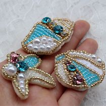 Seiko Summer Ocean series heavy handmade nail bead cloth paste starfish clothing DIY decorative accessories brooch headwear stickers