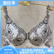 Wakur WB3312 Gold Label embroidered 3D stereolipored side collecting side breast slim cup 3 4 cups bra 758