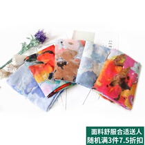 Export Original Foreign Trade Spring and Summer Air-conditioned Room Tourism Style Thin Cotton Scarf Shawl Oil Painting Gradually Elegant and Brilliant Flowers