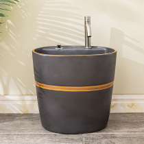 Household mop pool control automatic water outdoor ceramic washing pier cloth pool balcony toilet mop pool floor basin 3