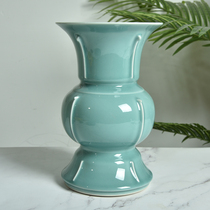 Dragon Springs Green porcelain large number inserted vase Longquan Kiln imitation ancient Chinese New Chinese ceramic Living room Hyun Off the swing piece