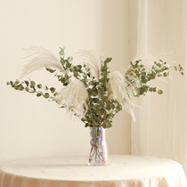 WULIHOME dried flower combined fine leaf Eugali paired with dusty tabletop pendulum large bunch of dried flowers