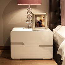 Bedside table simple modern storage cabinet fashion White piano paint locker full bedside cabinet