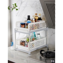 Kitchen pull-out rack built-in kitchen cabinet sewer pipe storage rack sewer drawer telescopic trumpet shelf
