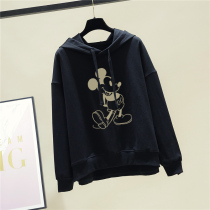 2021 New plus size womens hooded sweater fat sister bf wind coat 200 Jin thin Belly Belly early Autumn Tide