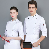 High-end catering chefs overalls men and womens seven-point sleeve autumn and winter kitchen Western restaurant wine cake shop baking thickened