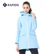 RAPIDO breakaway Lady Long crisp waist hooded mesh stitching breathable sports casual jacket jacket