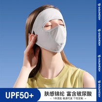 Summer sun protection mask Female cover full face cover Anti-UV ice wire adjustable thin mask dust-proof breathable XTJ76