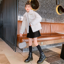 Girls Autumn and Winter Sweater 2021 New Tong Korean version of short cotton coat Net Red Girl Lamb hair tide