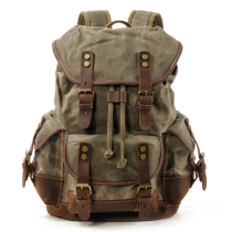 Qiguxi New Trend Retro Canvas Backpack Women's Leisure Bag Computer Bag Outdoor Travel Bag Men's Bag