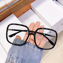 Retro Super Light big black-rimmed glasses plain artifact anti-radiation anti-blue flat light decorative eyes myopia female round face
