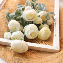  5 head simulation land lotus rose fake flower bouquet decoration home living room decoration decoration silk flower floral art