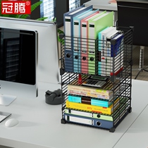 A4 file rack desktop storage box multi-layer horizontal simple office supplies metal data table shelf